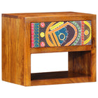 Bedside Cabinet with Drawer Brown 40 x 35 x 35 cm Solid Acacia Wood