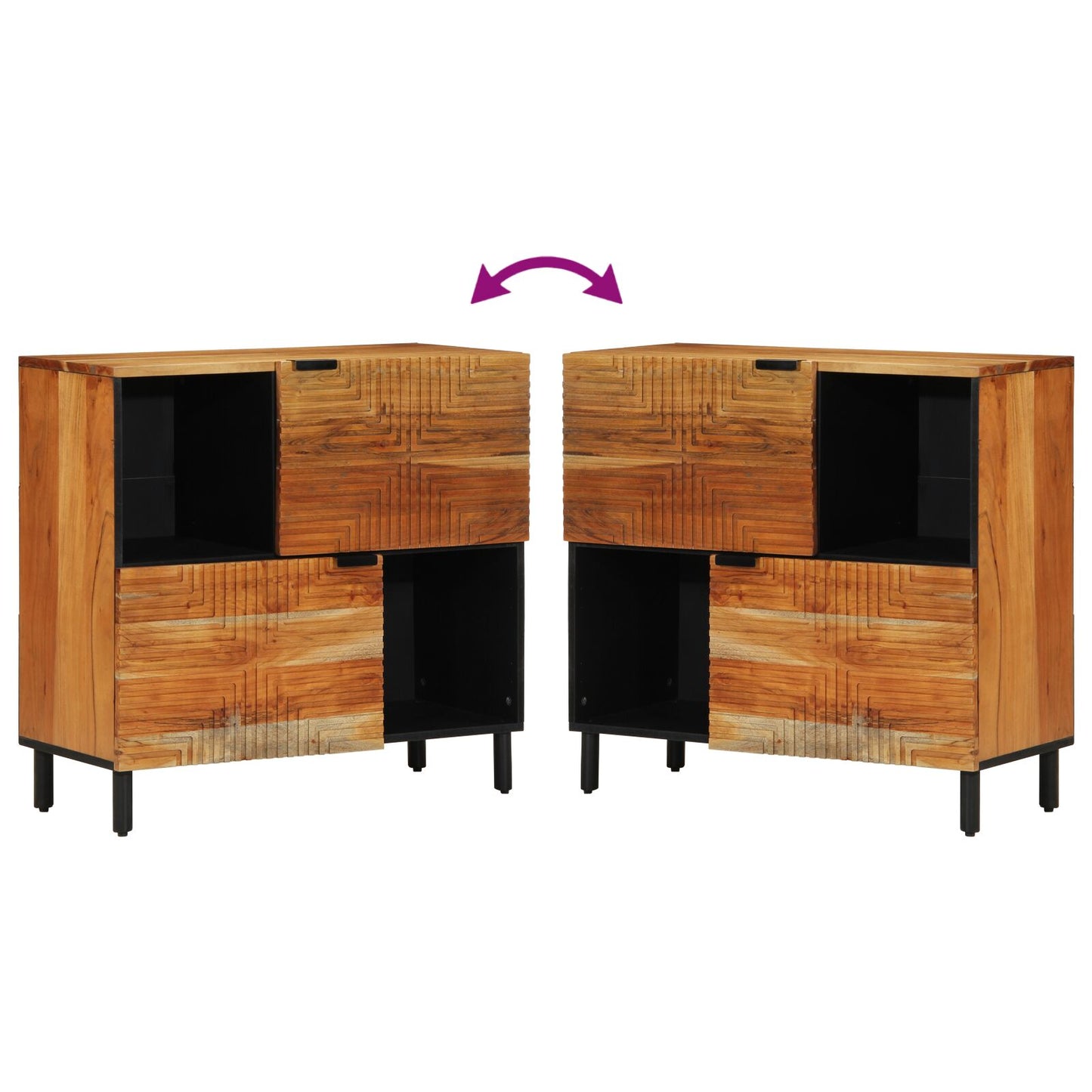 Dressoir 80X33X75 Cm Massief acaciahout