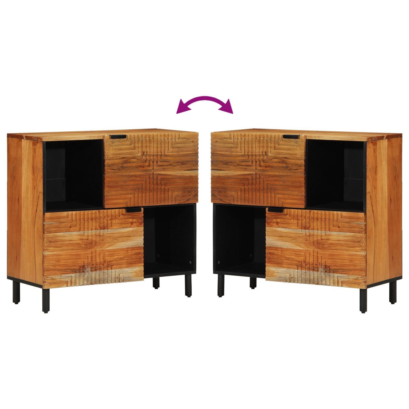 Dressoir 80X33X75 Cm Massief acaciahout