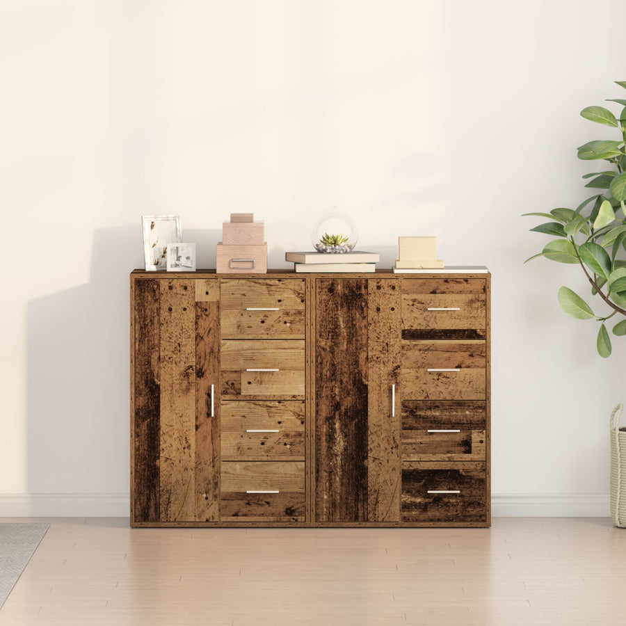 Zijtafel Set Van 2 Oud Hout Massief Hout Zijtafel Rechthoekig