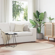 Vloerkleed beige ovaal 140x200 cm polyester