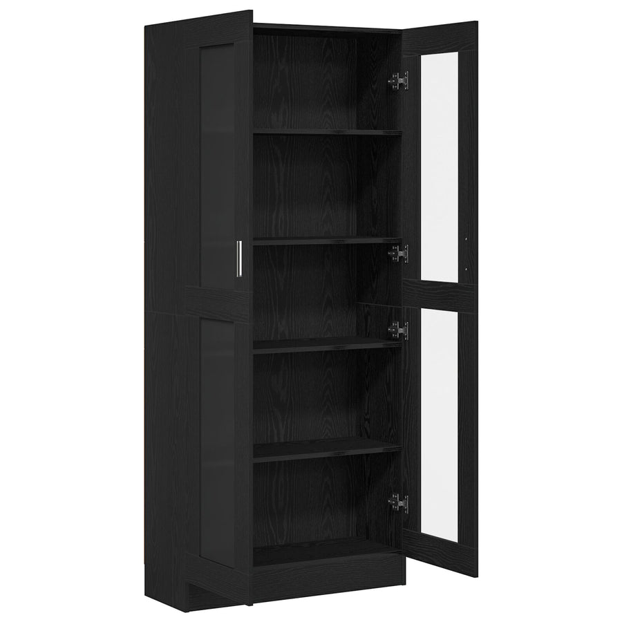 Boekenkasten Set Van 2 Zwart Eiken 82,5X30,5X185 Cm Houtbewerking