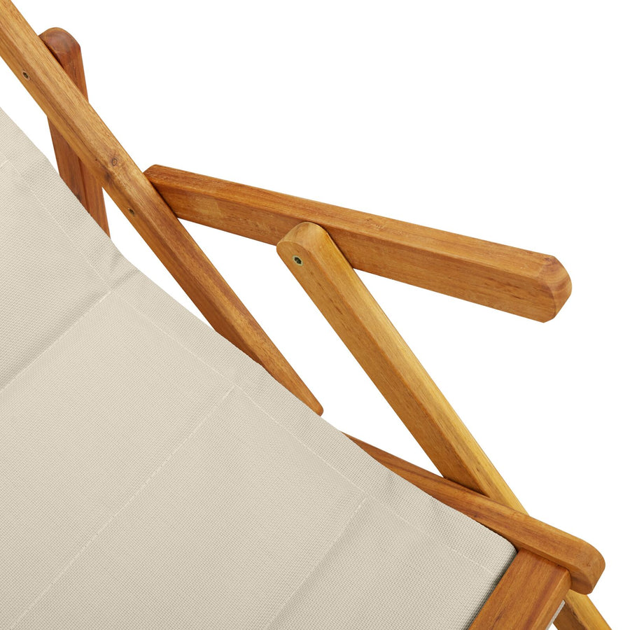 Vouwbare Strandstoelen 2 Stuks Massief Acaciahout & Textilene Taupe
