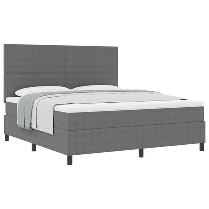 Boxspringbed Met Matras Donkergrijs Super King Korduroystof