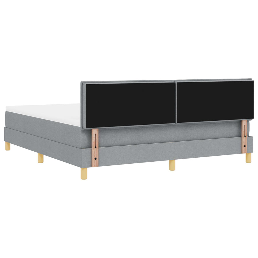 Boxspring Bed Met Matras Stof Lichtgrijs 180 x 200 cm Met knoop gestikt