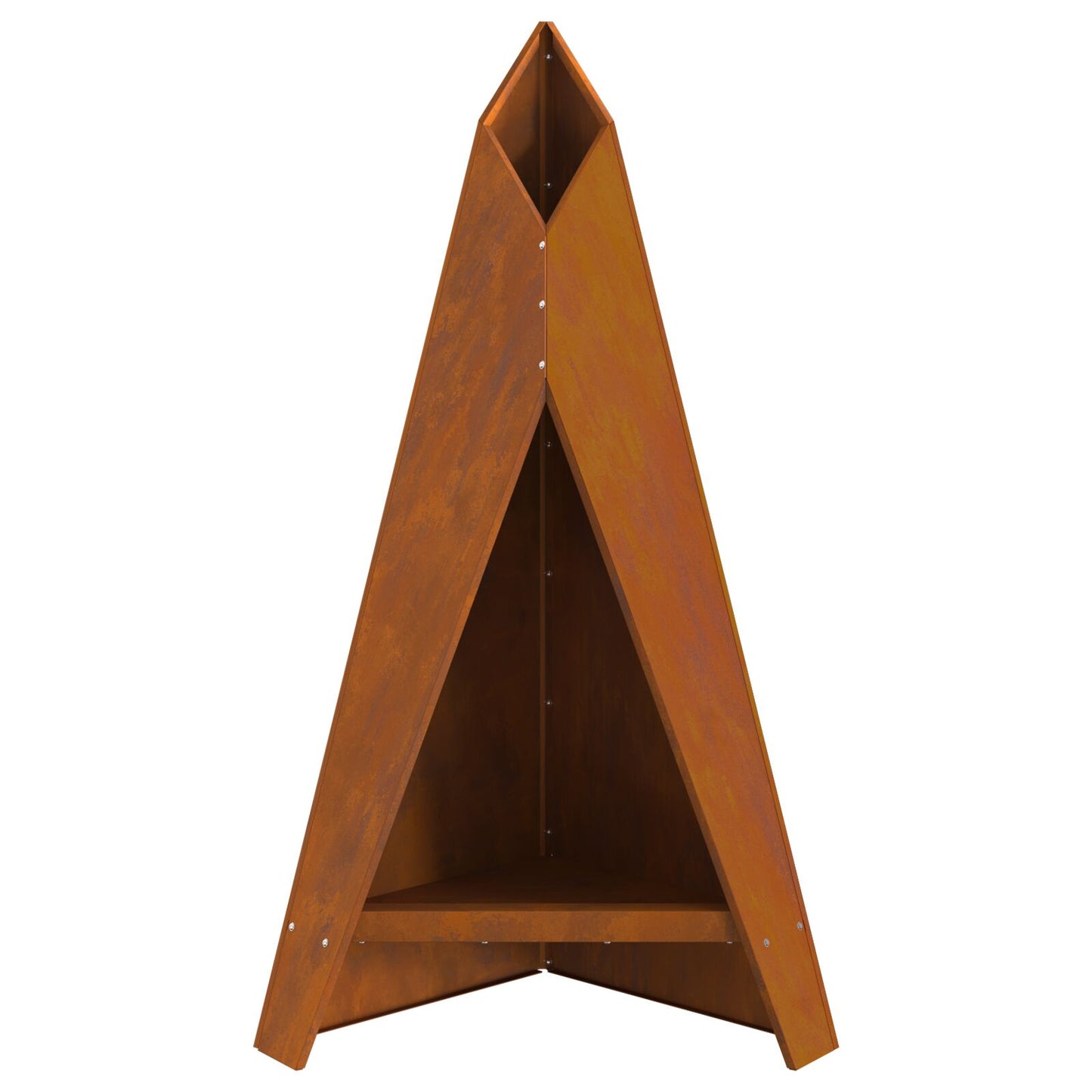 Vuurkorf Piramide Zwart 58X36X100 Cm Staal Verweerd staal/Bruin