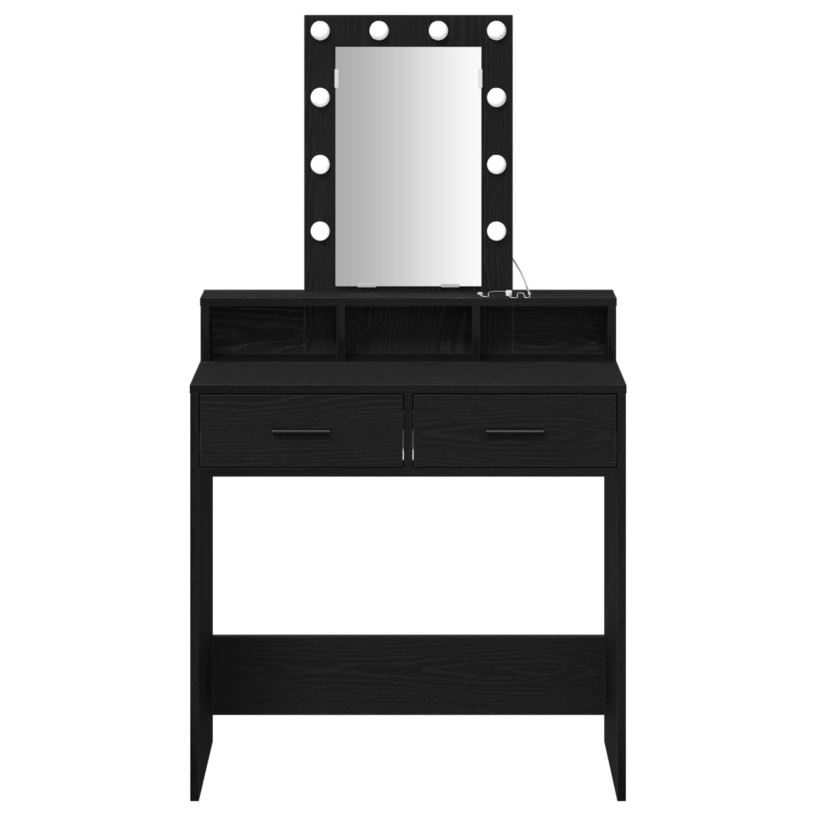 Kaptafel Met Led-Verlichting Zwart eiken 79 x 41 x 140 cm