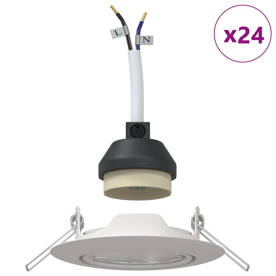 Lampen Set Van 24 Plastic 9 Cm Wit