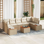 Tuinbankenset poly rotan beige 8-delig