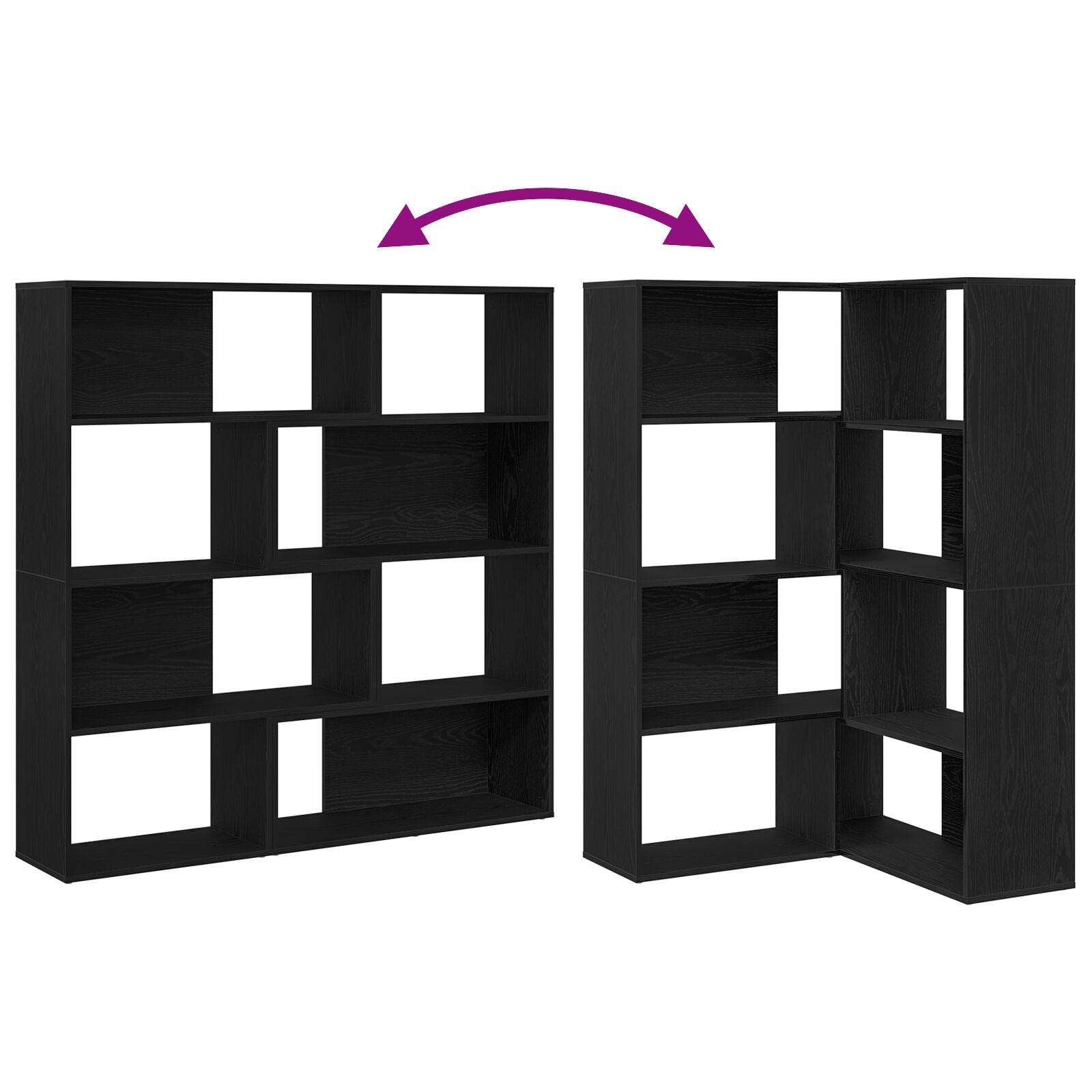 Hoekkast Zwart Eiken 140X30X140 Cm Geperst Hout