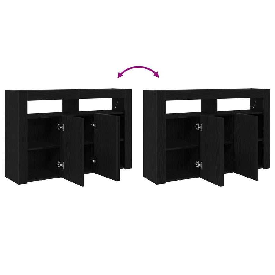 Dressoir Gefabriceerd Hout 116 X 30 X 75 Cm Zwart eiken