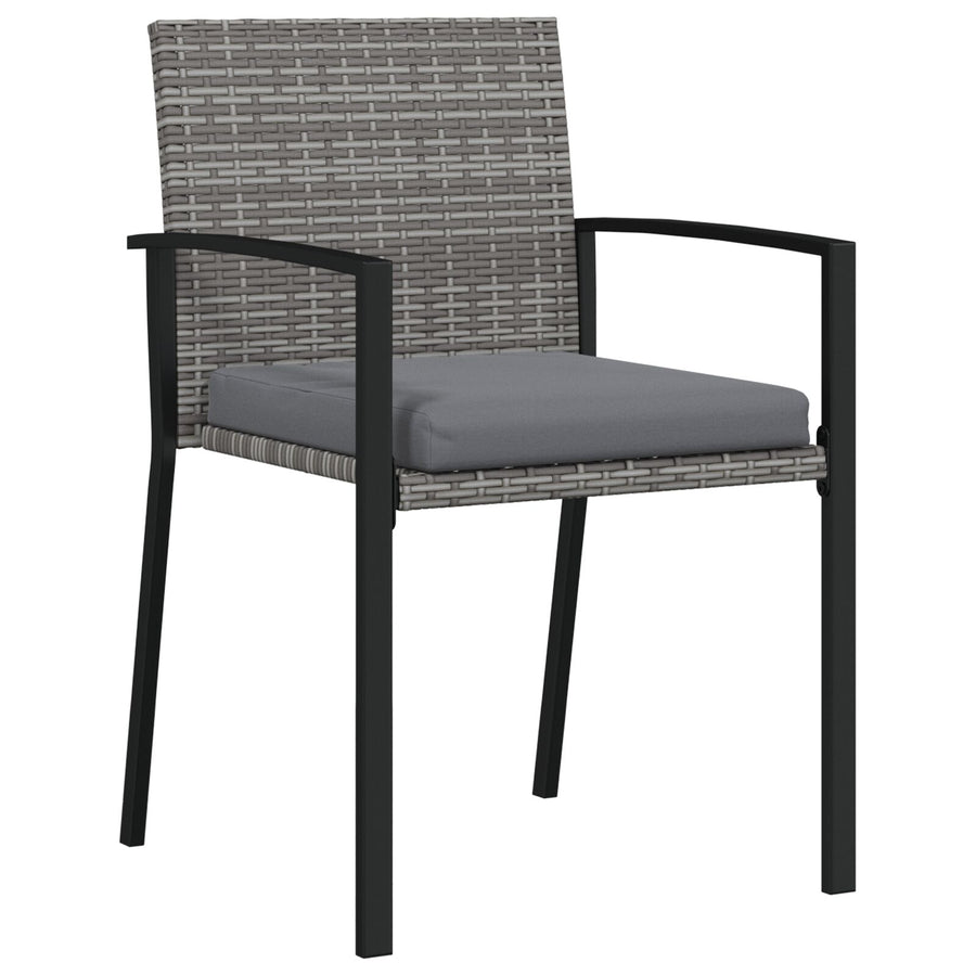 5-Delige Tuin Eetset Grijs Poly Rattan