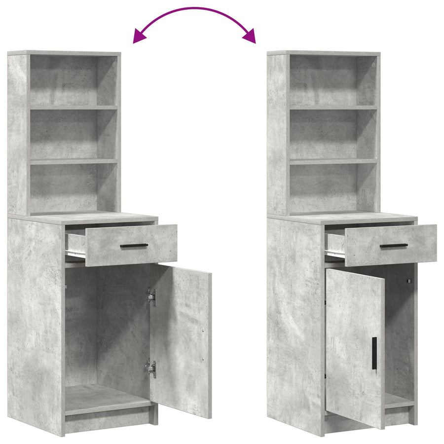 Hoge Kast 40X41X135 Cm Bewerkt Hout Beton grijs