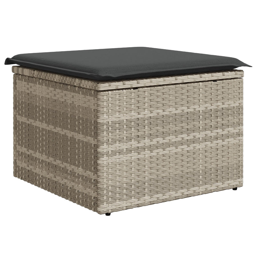 4 Delige Tuin Sofa Set Met Kussens Lichtgrijs Poly Rattan
