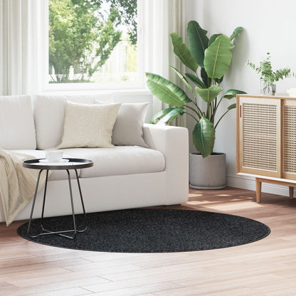 Shaggy Tapijt Met Latex Achterkant Ø160 Cm Donkergrijs Ø 160 cm