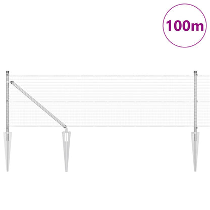 Gelast Draadhek Met 13 Spijkerpalen 0.6X100 M Gegalvaniseerd Staal Gegalvaniseerd Staal