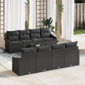 Loungeset 7-delig polyrattan zwart