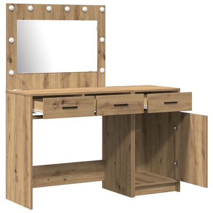 2-Delige Kaptafelset Met Led Artisan Eiken Hout