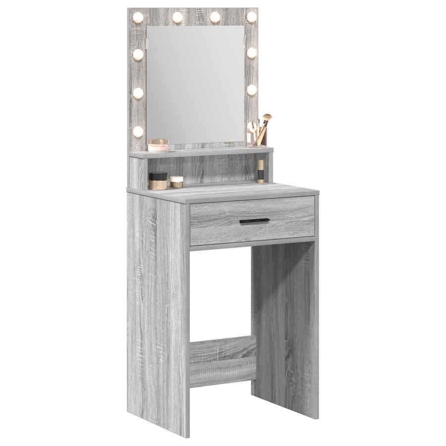 Kaptafel Met Led-Lampen 50 x 41 x 135 cm Grijs sonoma
