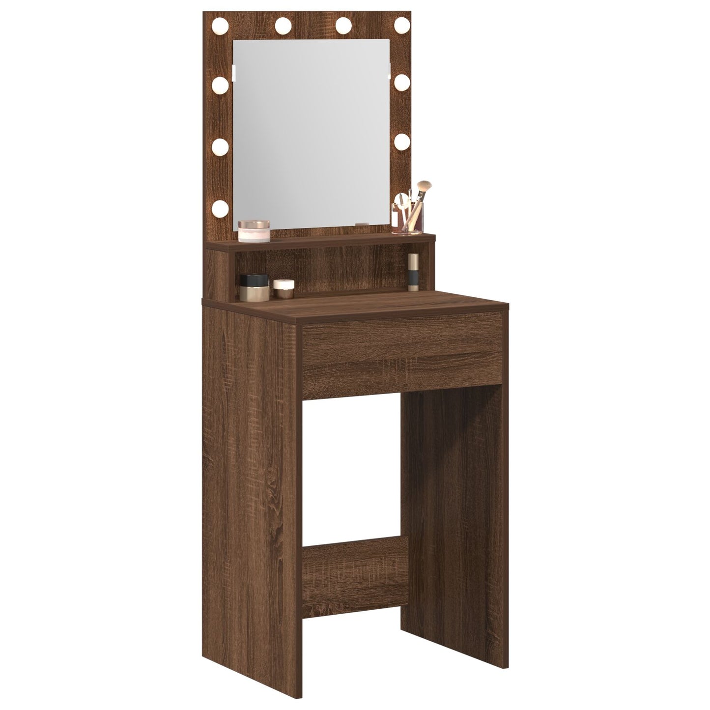 Make-Up Tafel Met Led Verlichting - - Bruin eiken 50 x 41 x 135 cm