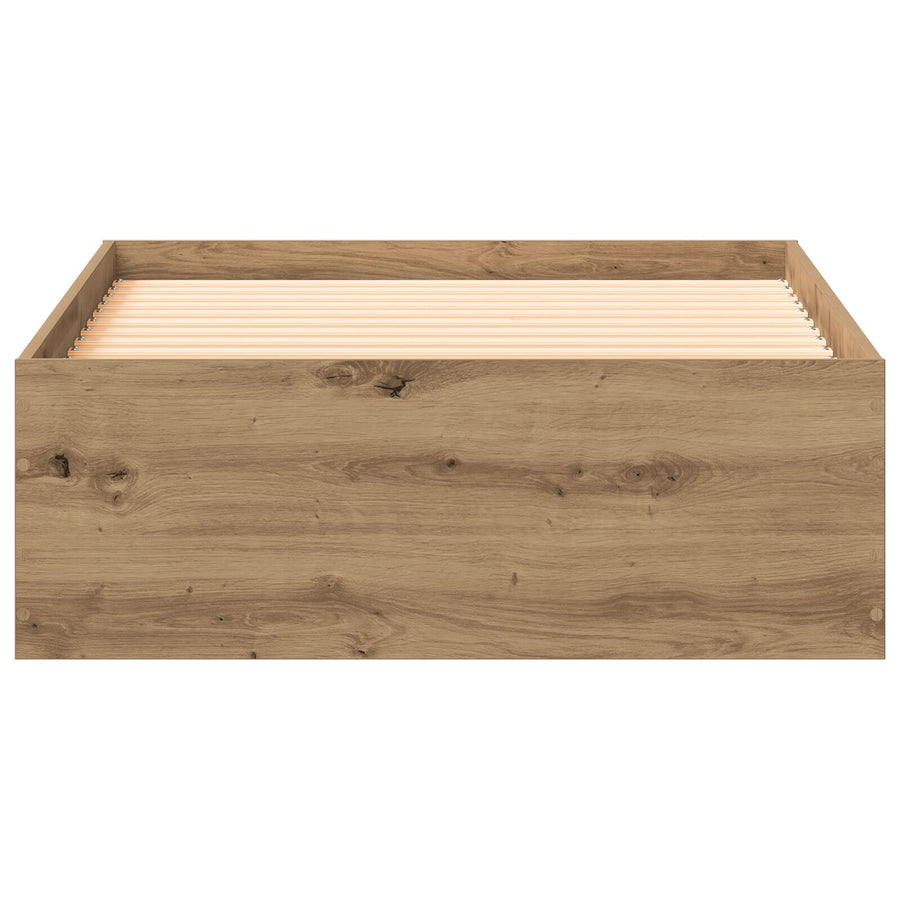 Bed Frame Artisan Eiken 90X190 Cm Engineered Wood Ambachtelijk Eiken