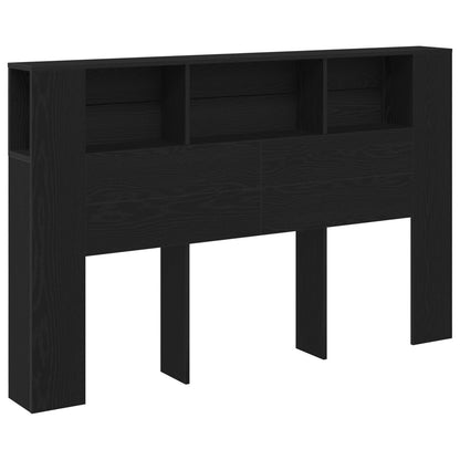 Zwart Eiken Hoofdeinde Kast - 160X19X104.5 Cm Gemaakt Van Bewerkt Hout