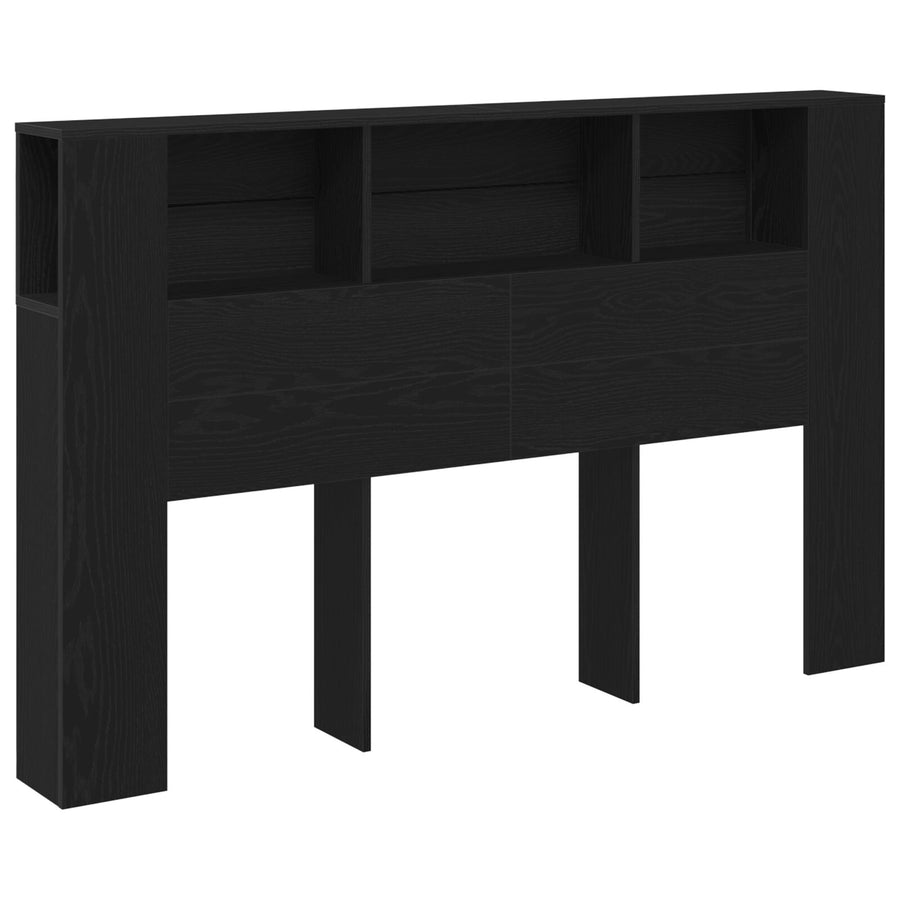 Zwart Eiken Hoofdeinde Kast - 160X19X104.5 Cm Gemaakt Van Bewerkt Hout
