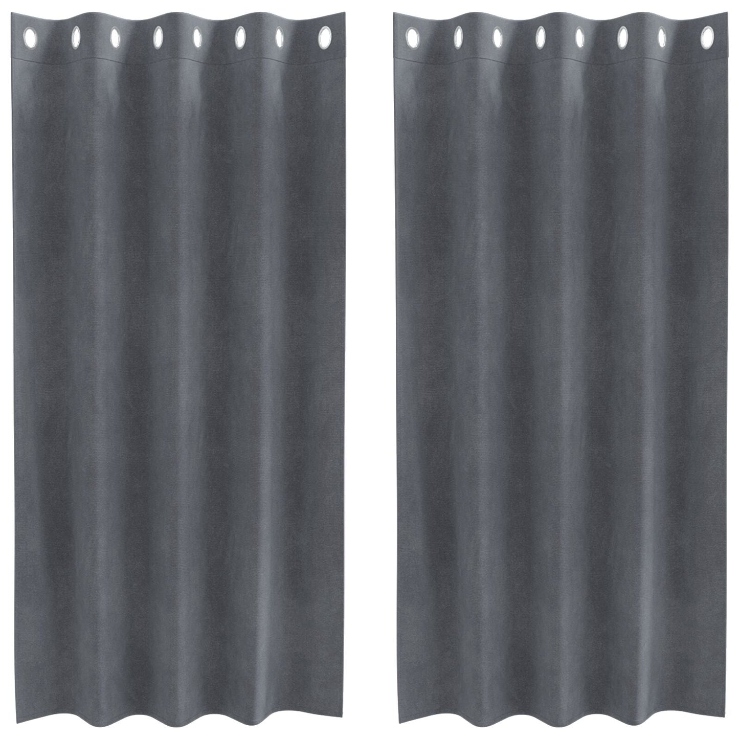 Blackout Gordijnen 2 Stuks Fluweel Super Lichtgrijs 140 x 175 cm met oogjes