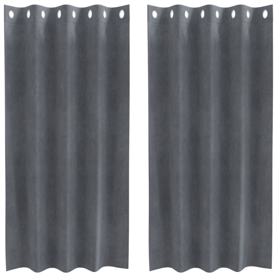 Blackout Gordijnen 2 Stuks Fluweel Super Lichtgrijs 140 x 175 cm met oogjes