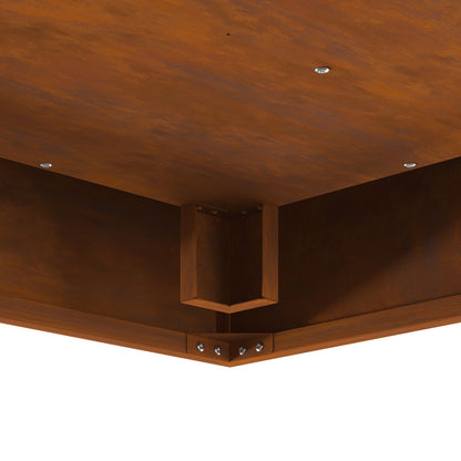 Vuurkorf Vierkant Weervast Staal 80 x 80 x 40 cm Roestbestendig staal/Bruin