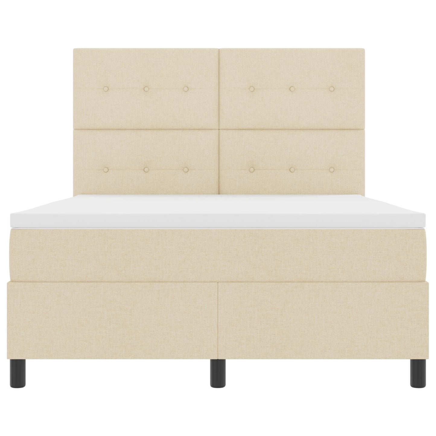 Boxspring Bed Met Matras Stof Crème 160 x 200 cm Knopen tufted