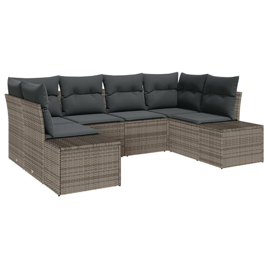 Tuin Sofa Set 6-Delige Set Grijs Rattan Tuin Sofa Set