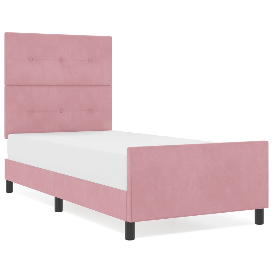 Bedframe Roze 100X200 Cm Fluweel Crème