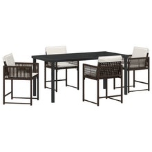 5-Delige Tuinset Met Kussens Bruin Poly Rattan