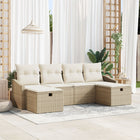 Garden Sofa Set with cushion 6 pcs Beige Poly rattan