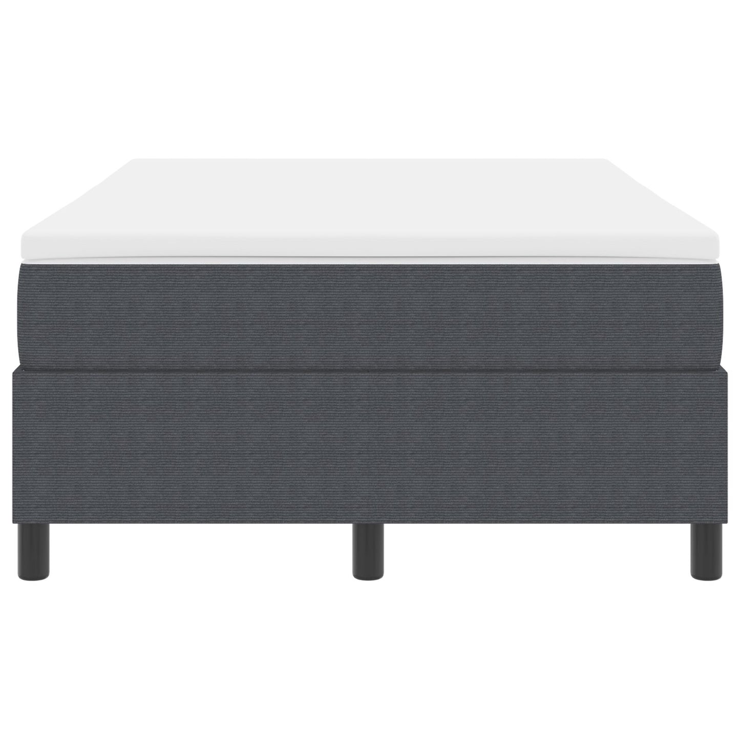 Boxspring Bed Met Matras Donkergrijs Klein Dubbel Corduroy Stof