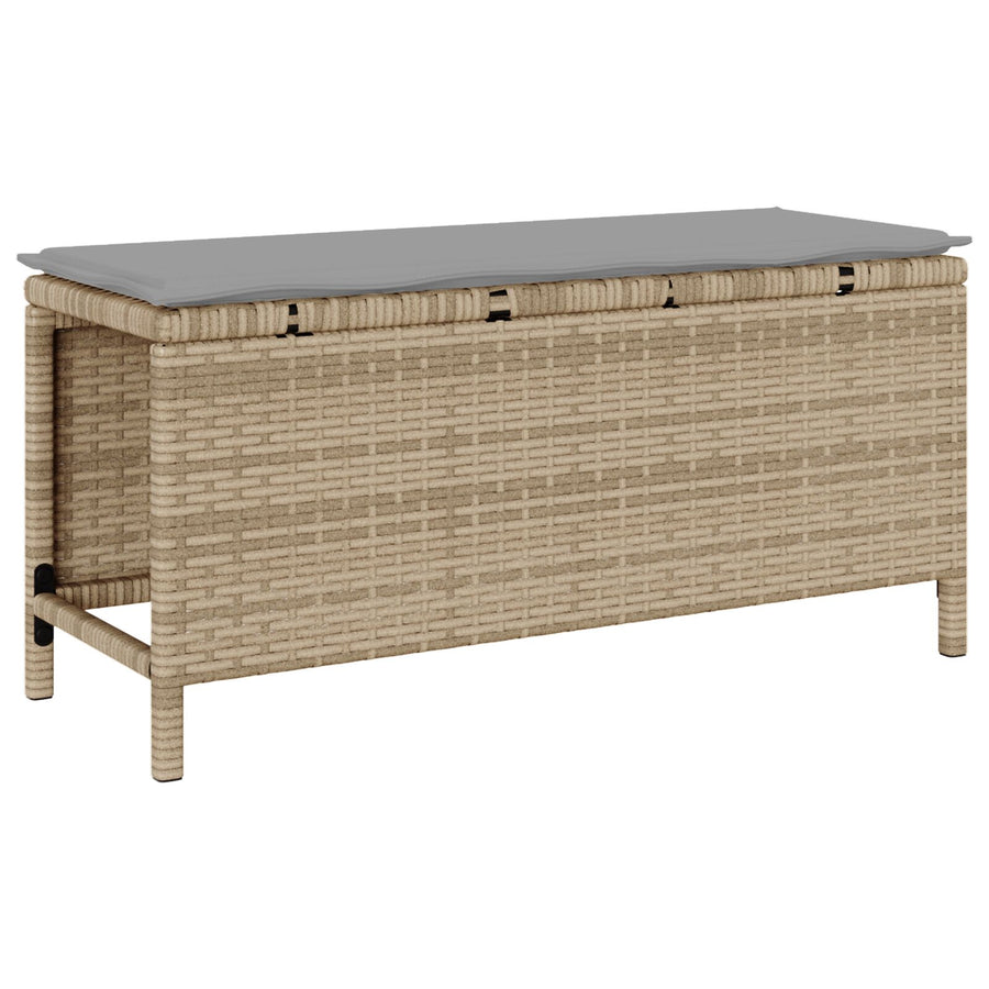 3-Delige Tuin Eettafelset Met Kussens Poly Rattan Acacia 100 cm Beige en grijs 2 krukken