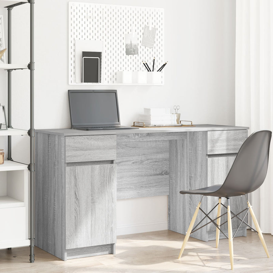 Bureau Grijs Sonoma 140X49X76 Cm Bewerkt Hout