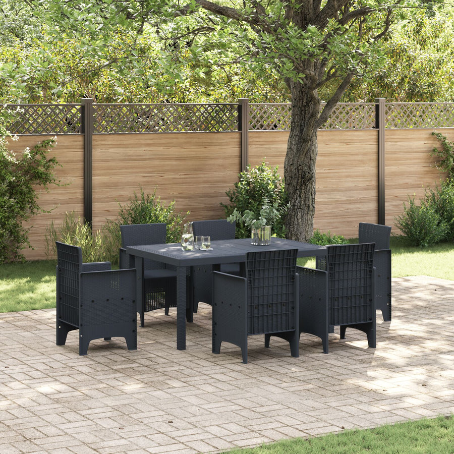 Buitentafel Kunststof Middel Duurzaam Patio Tafel Anthraciet 1,5 m