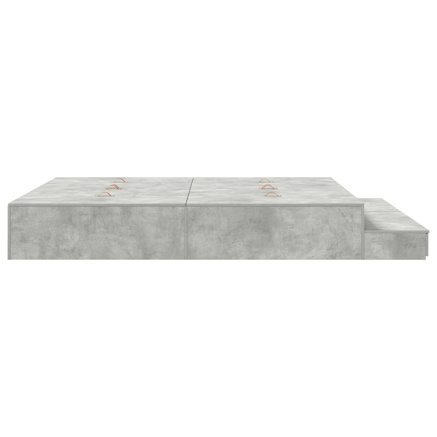 Opslagbedframe Beton Grijs 180X200 Cm Artisanaal Eiken