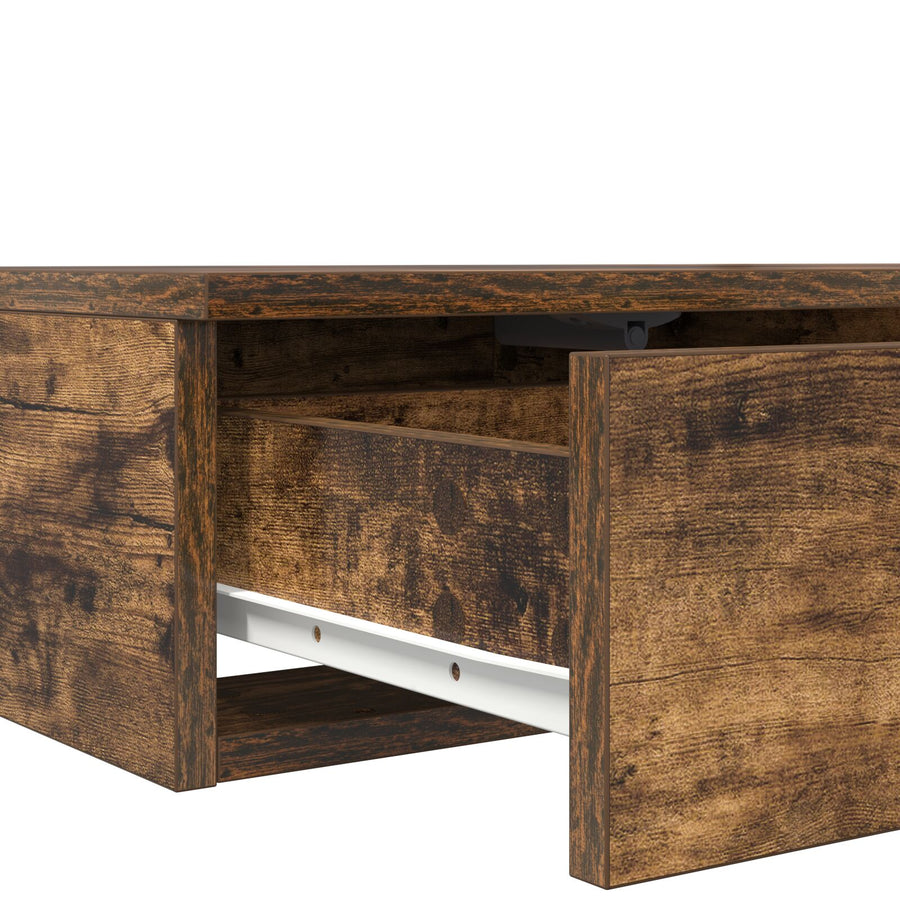 Bedladen 120X36,5X16,5 Cm Bewerkt Hout Gerookt eiken 120 x 36.5 x 16.5 cm