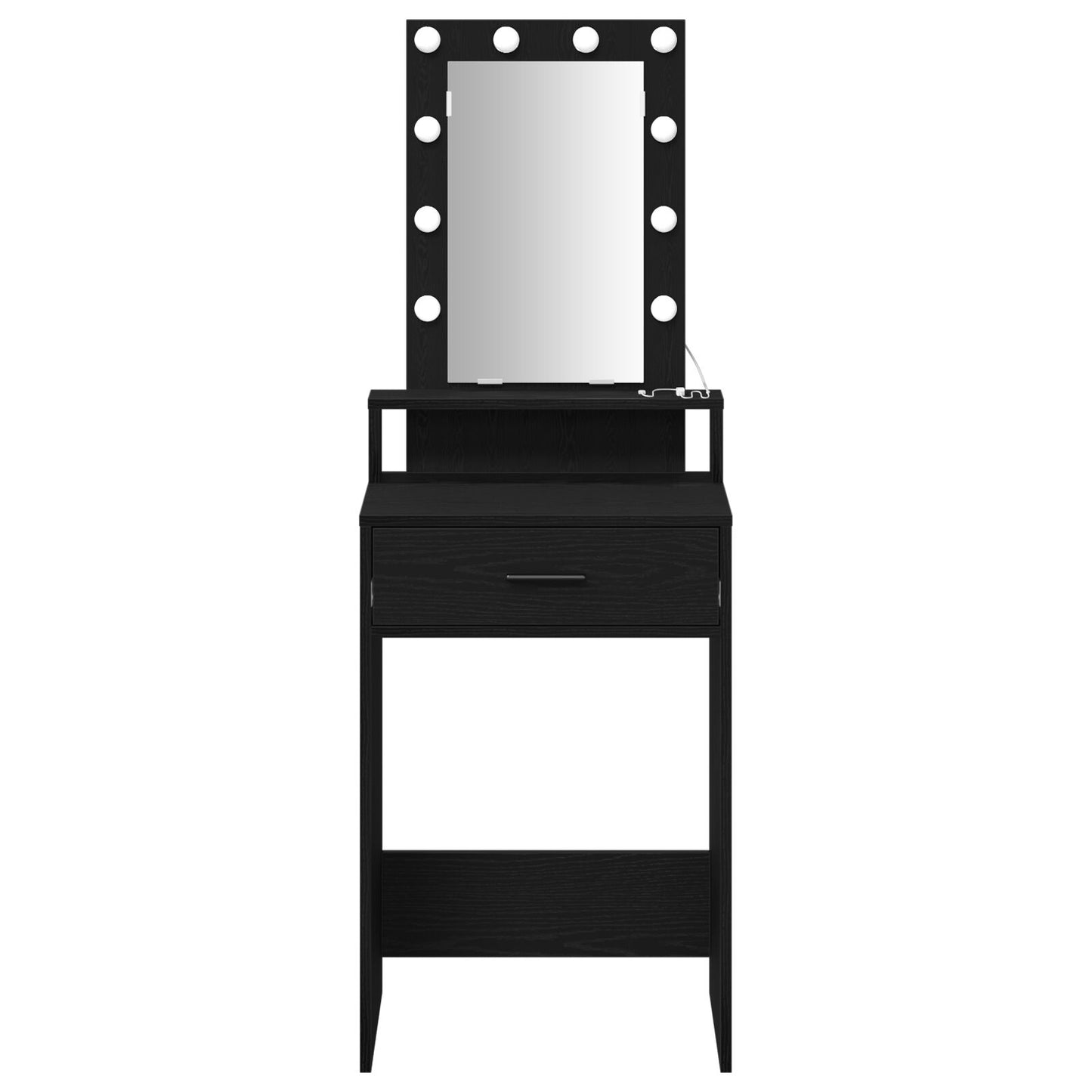 Kaptafel Met Led-Verlichting Zwart Eik Zwart eiken 50 x 41 x 140 cm