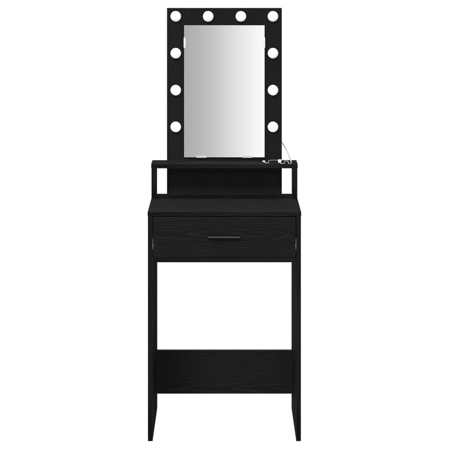 Kaptafel Met Led-Verlichting Zwart Eik Zwart eiken 50 x 41 x 140 cm