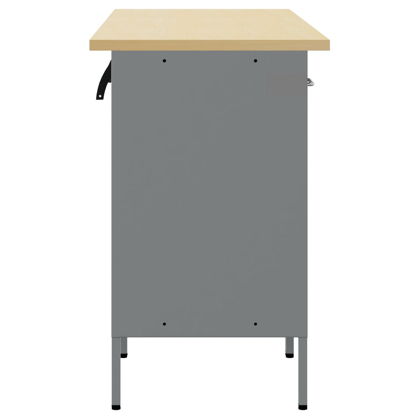 3-Delige Werkkast Set En Grijs Van Geengineerd Hout En Staal 3x (84/84/85 cm) Zwart 3x kast