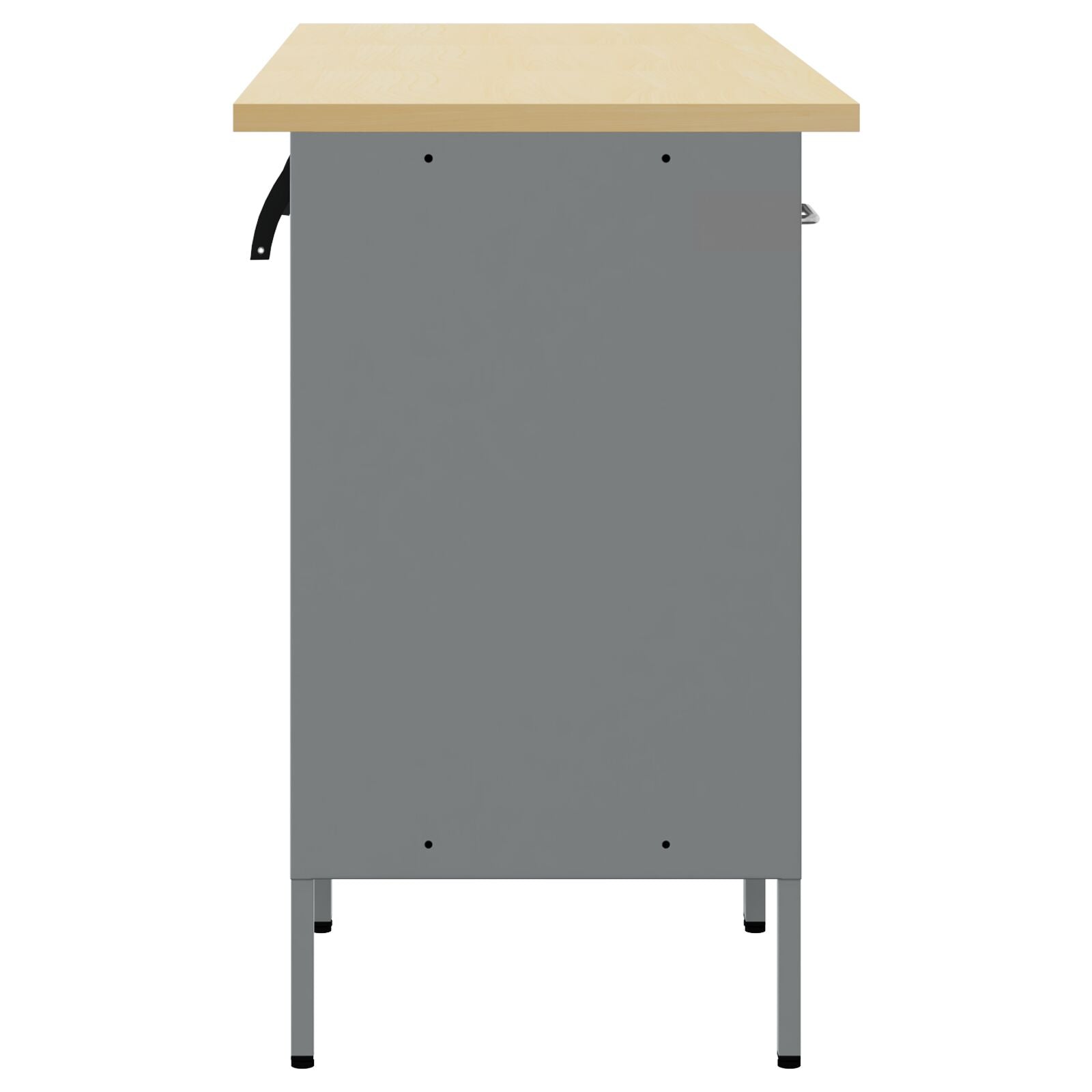 3-Delige Werkkast Set En Grijs Van Geengineerd Hout En Staal 3x (84/84/85 cm) Zwart 3x kast