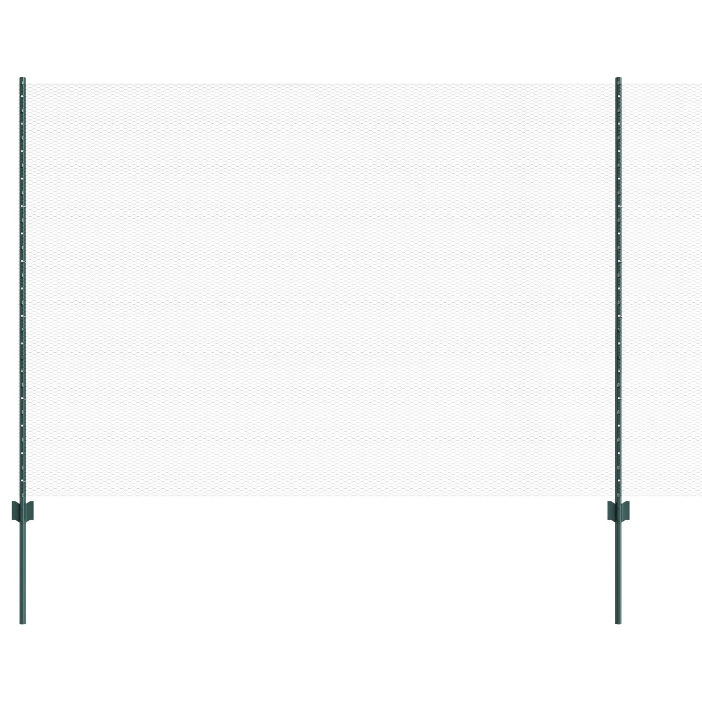 Hekpalen 5 Stk U-Kanaal Groen 150 Cm Staal,  Hexagonaal Hek Groen 1.5X10 M Staal