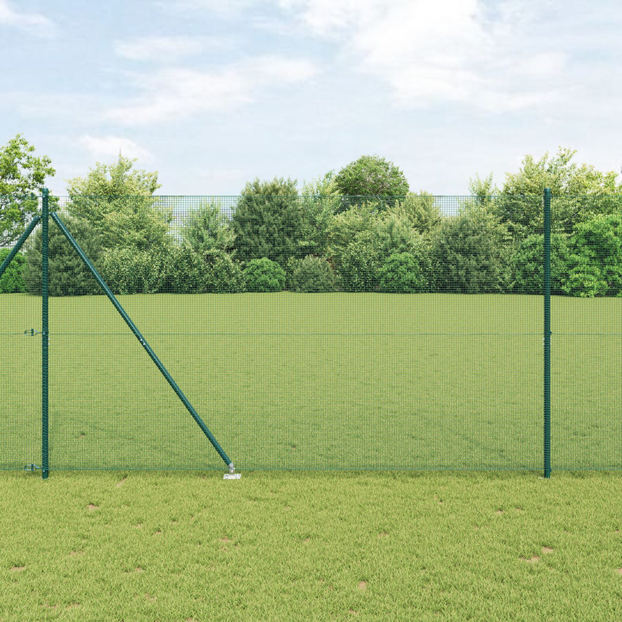 Gelaste Draad Omheining Met 13 Spike Posts Groen 1,5X50 M Staal Gegalvaniseerd Staal
