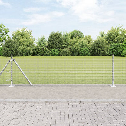 Gelast Draad Omheining Met 13 Flensposten 0.5X50 M Gegalvaniseerd Staal Gegalvaniseerd Staal