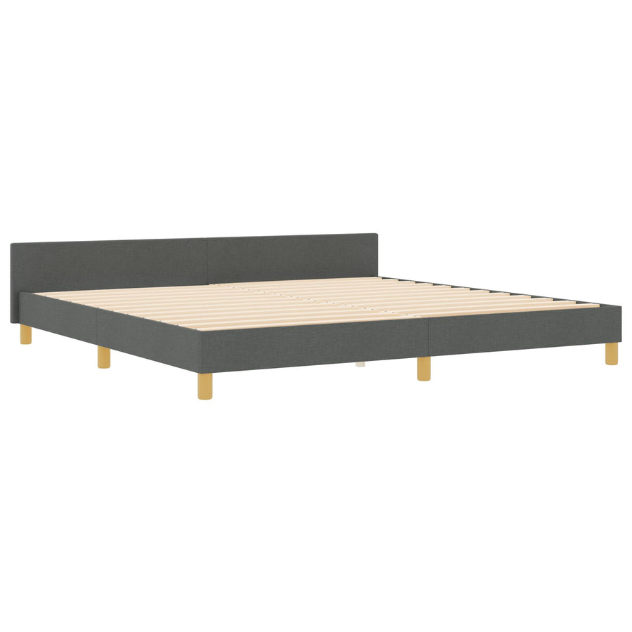 Donkergrijze Stof Bedframe 200X200 Cm Crème