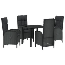 5 Delige Tuin Eetset Zwart Poly Rattan